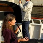 Darya Kazanina giving tour of Hop on - Hop off boat